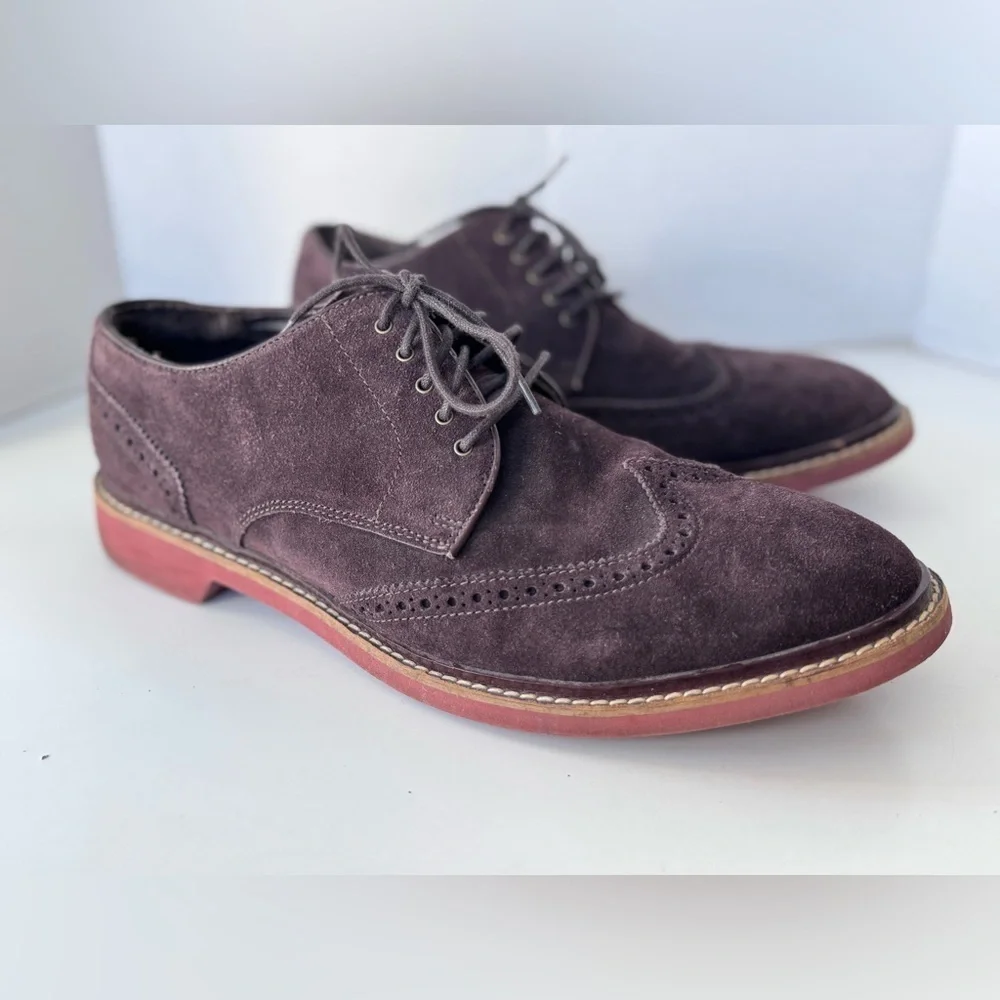 Cole Haan Franklin Wingtip Suede Lace Up Brown Oxfords Dress Shoes Mens Size 11